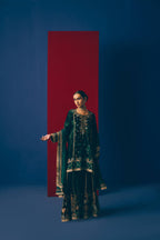 Forest Velvet Sharara Set