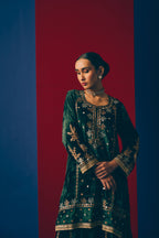Forest Velvet Sharara Set
