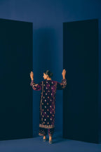 Purple Kashni Embroidered Velvet Kurta Set