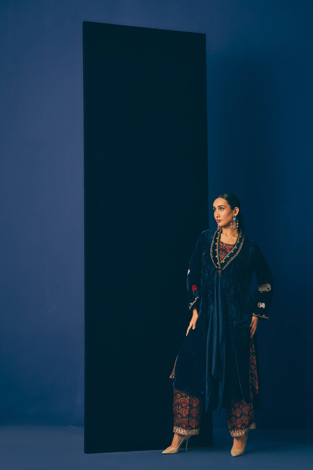 Neel Stone Embellished Jacket Set