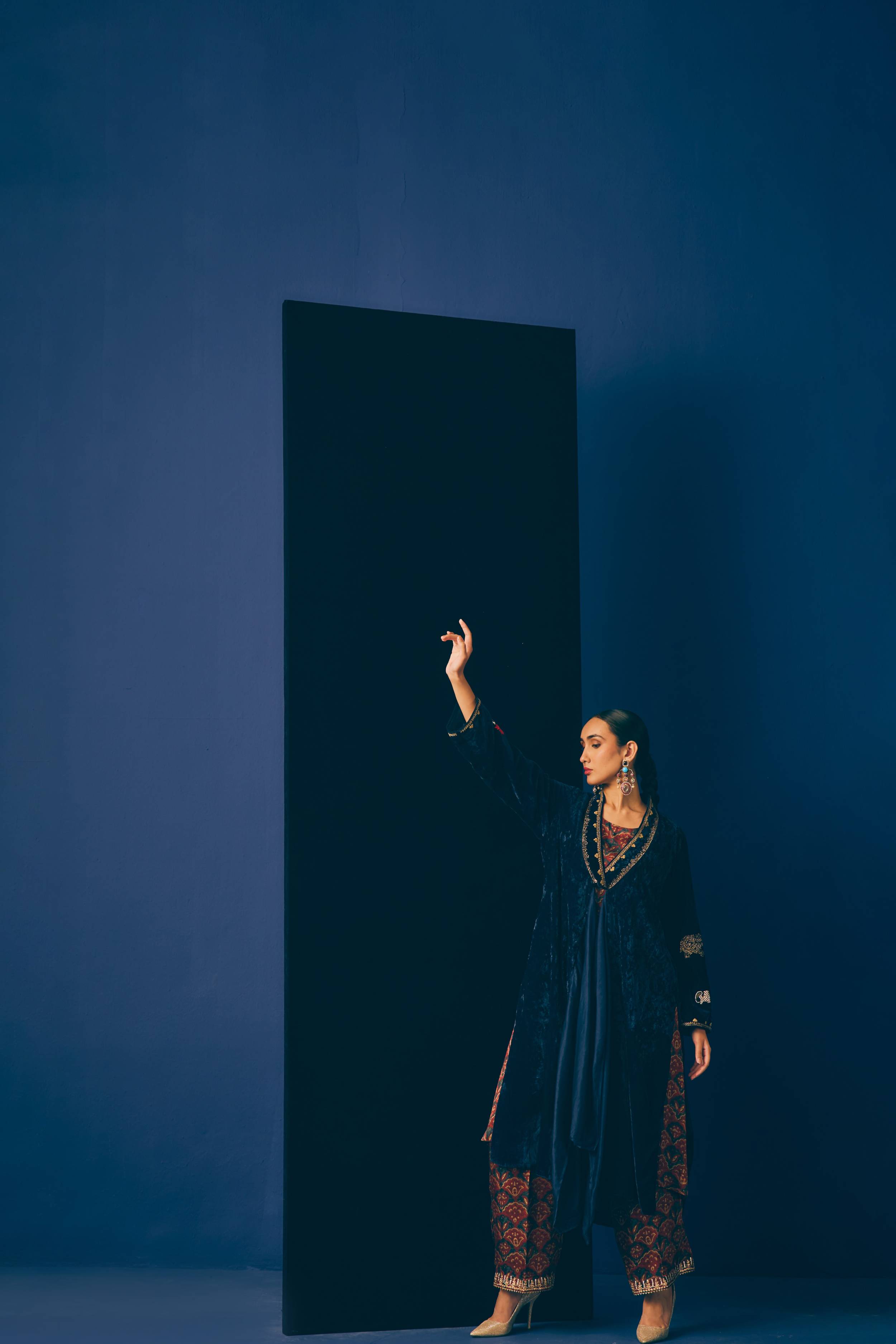 Neel Stone Embellished Jacket Set