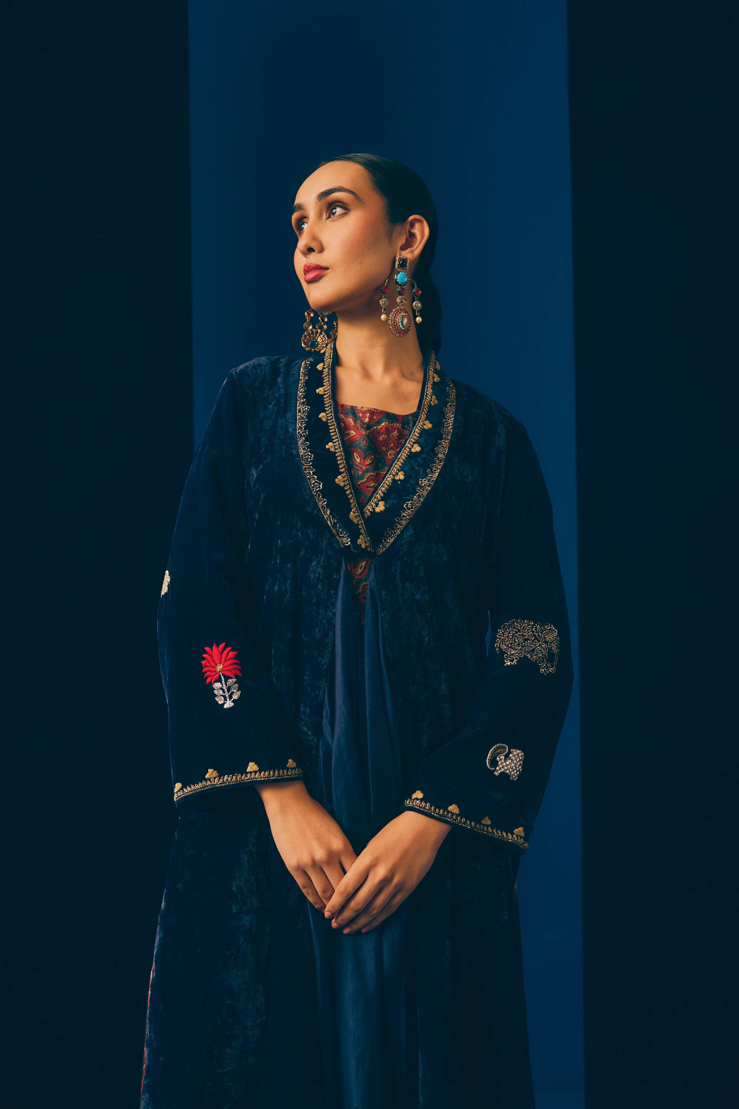 Neel Stone Embellished Jacket Set