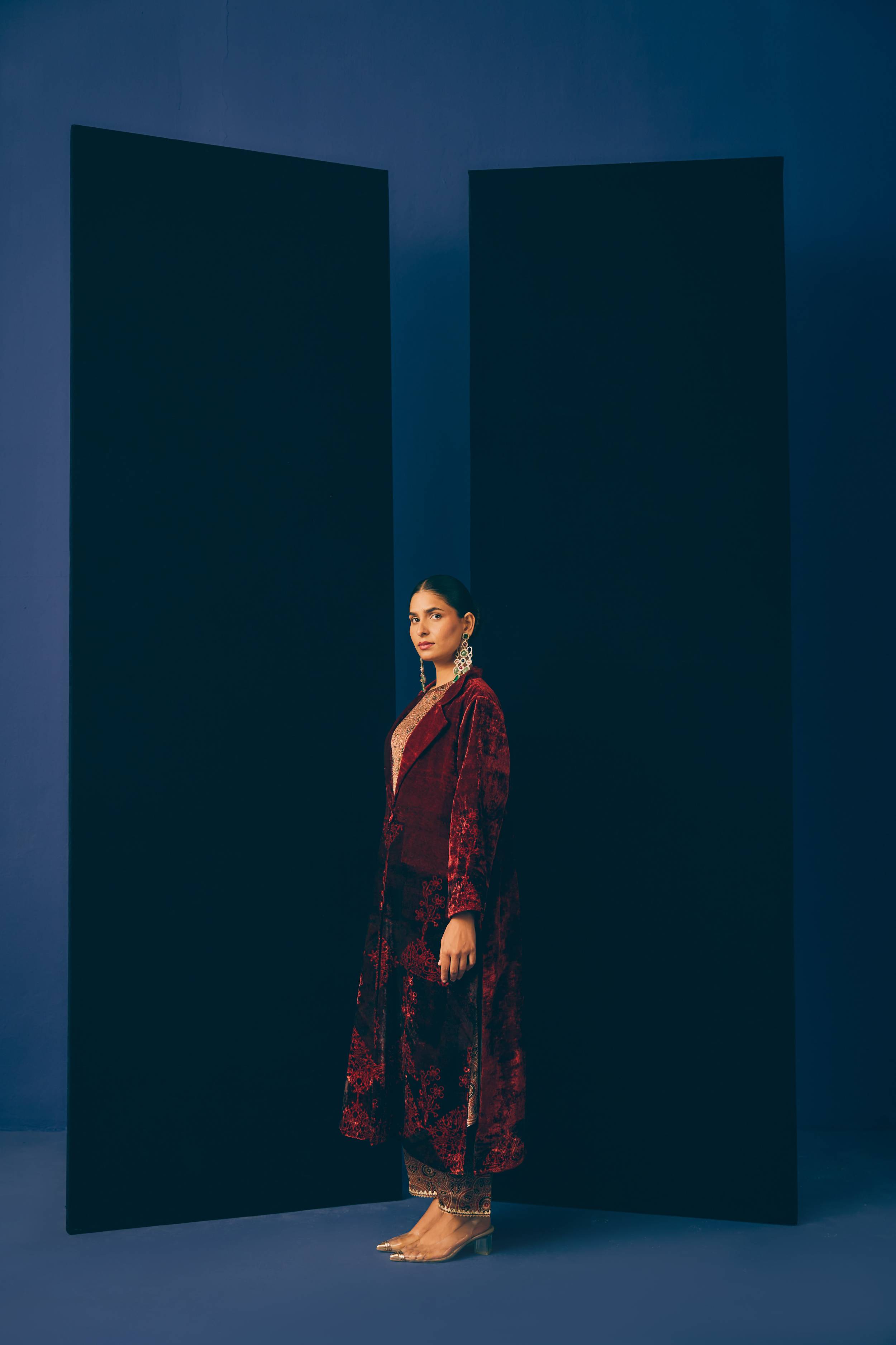 Rangrez Silk Trench Set