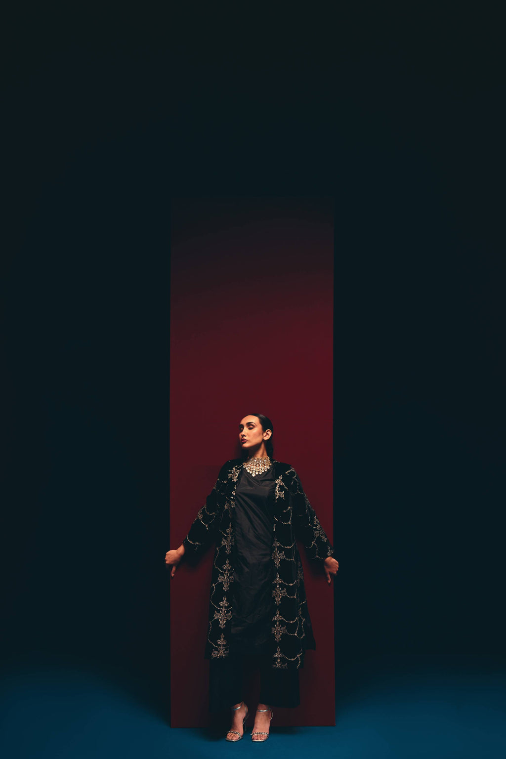 Obsidian Silk Velvet Jacket Set