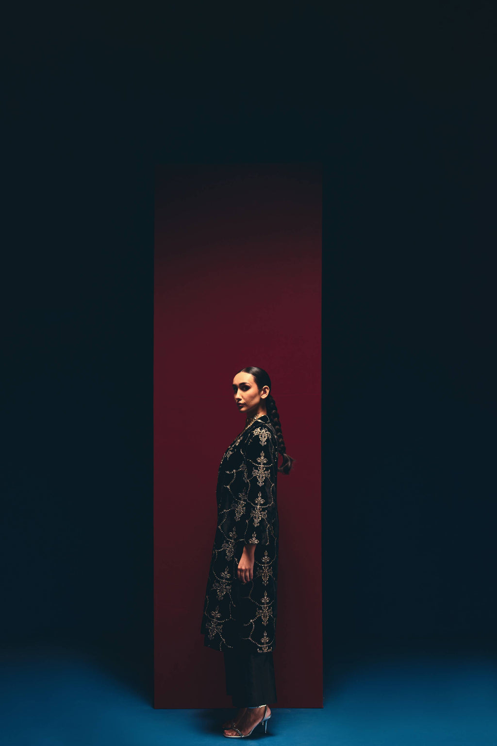 Obsidian Silk Velvet Jacket Set