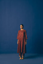 Ruhani Red Velvet Overcoat Set