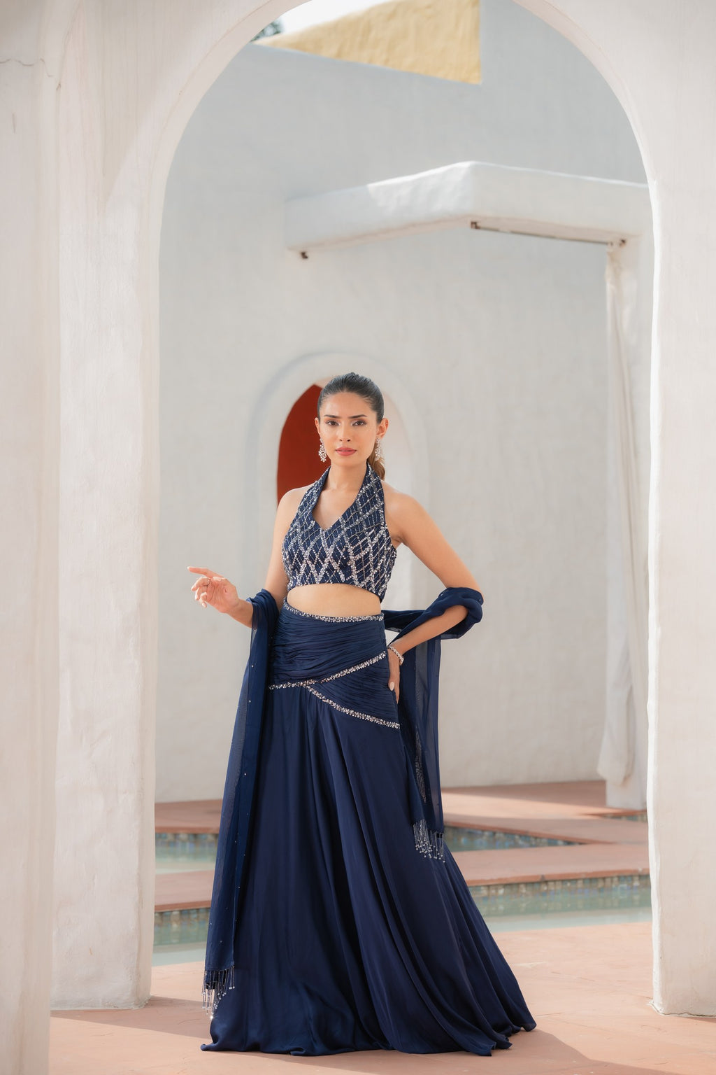 Saanj Halter Neck Lehenga