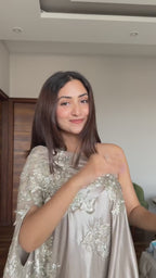 One Shoulder Cape & Sharara Set