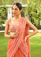 Ruhani Mirror Work Tied Lehenga Saree