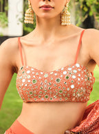 Ruhani Mirror Work Tied Lehenga Saree